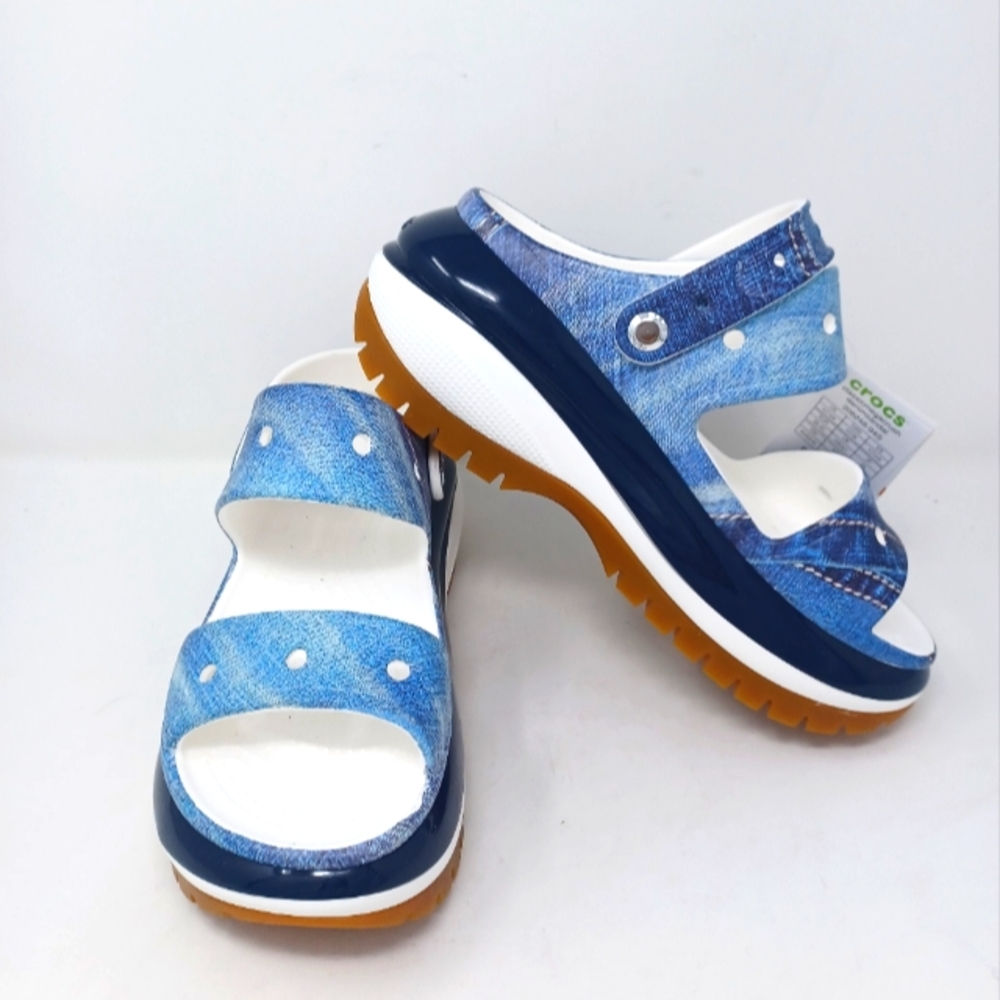 CROCS Mega Crush Denim Sandal Women's 9 - Picture 4 of 10